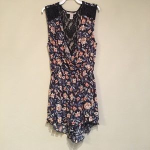Forever 21 Romper - Navy and Red Floral